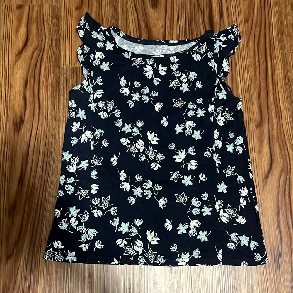 LOFT Blue Flower Top